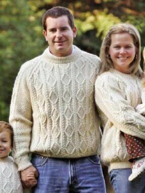 Nonia Newfoundland Handknits Classic Ivory Cable Knit Sweater - Unisex